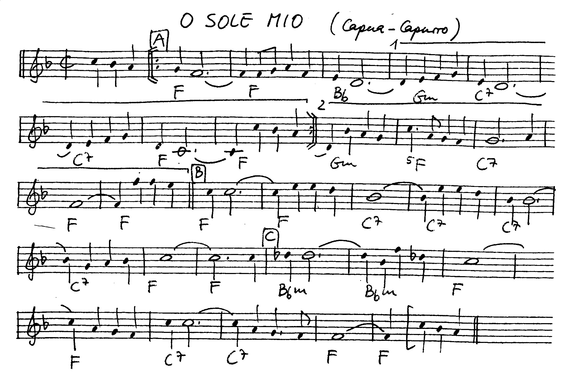 o sole mio leadsheet – book us for your next 20s or gatsby event